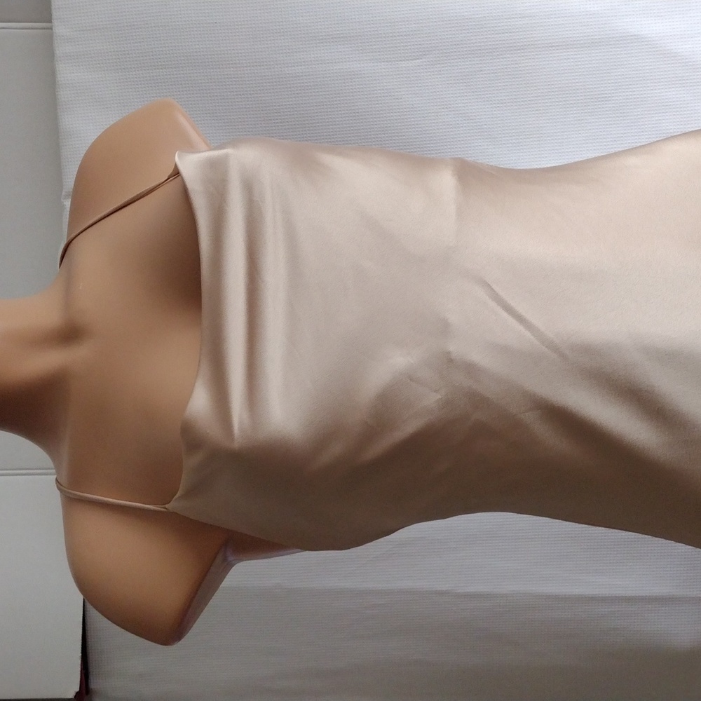 Show me your MuMu, satin gold slip dress, cow neck  S.